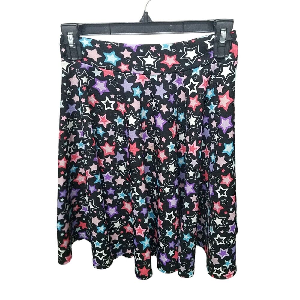 Urban Coco Womens Size S Black Multicolor Stars Skirt